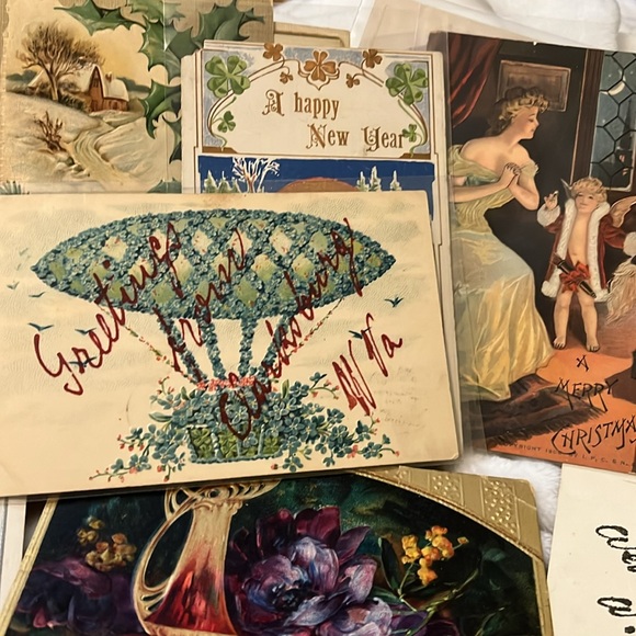 Postcards very, very old embossed, engraved, holiday Easter Christmas, St. Pat - Picture 3 of 3